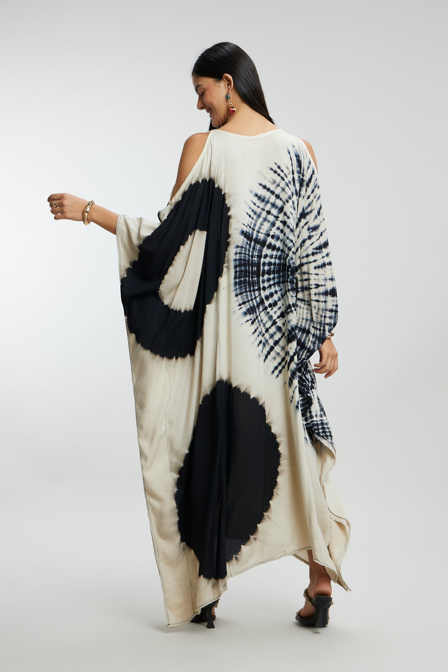 Gold Foil Sunrays Muslin Kaftan