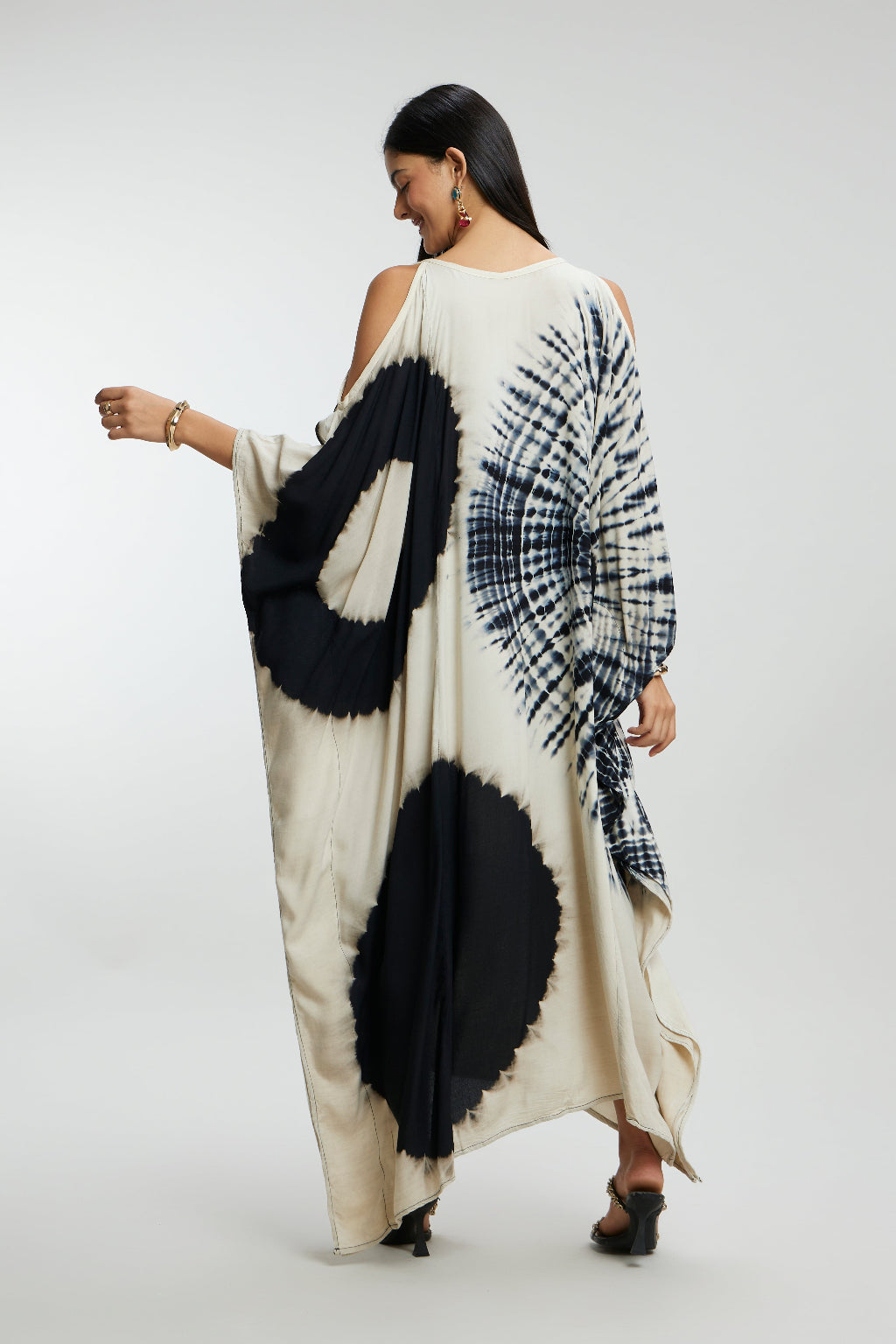 Gold Foil Sunrays Muslin Kaftan