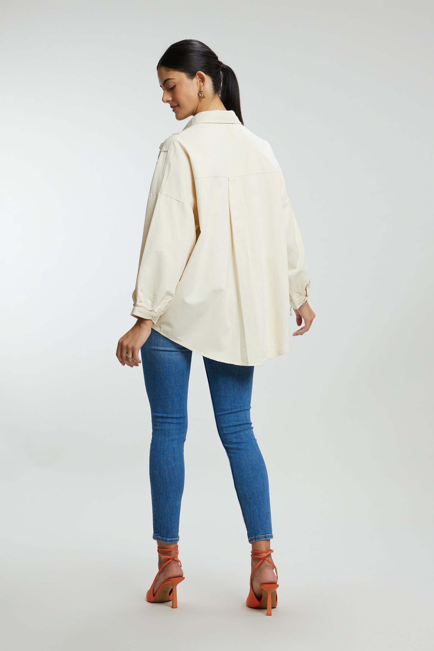 Stone Stem Work Oversized Shirt