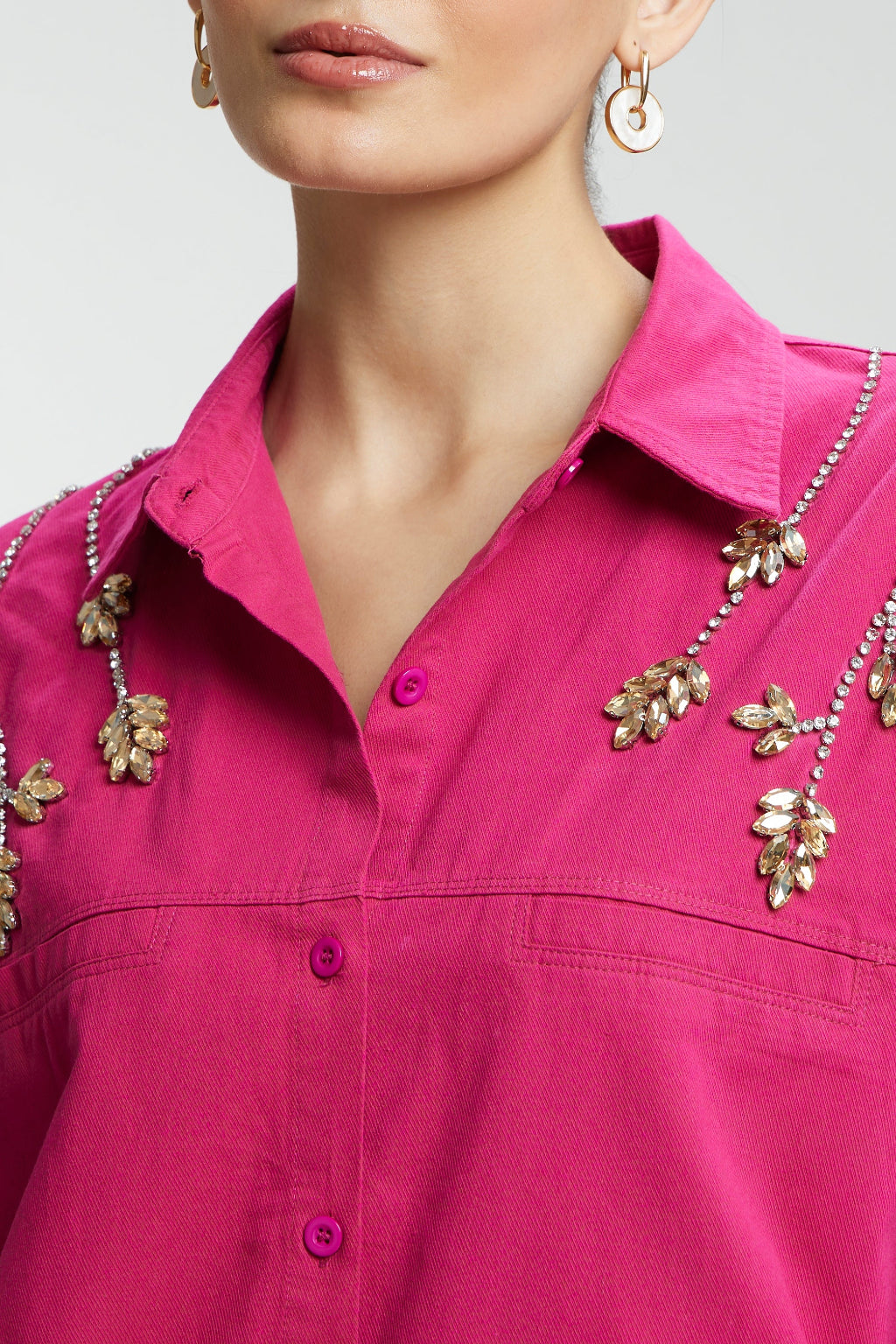 Stone Stem Work Oversized Shirt