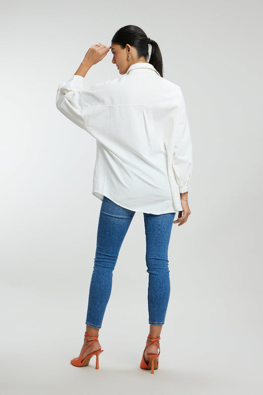 Stone Stem Work Oversized Shirt