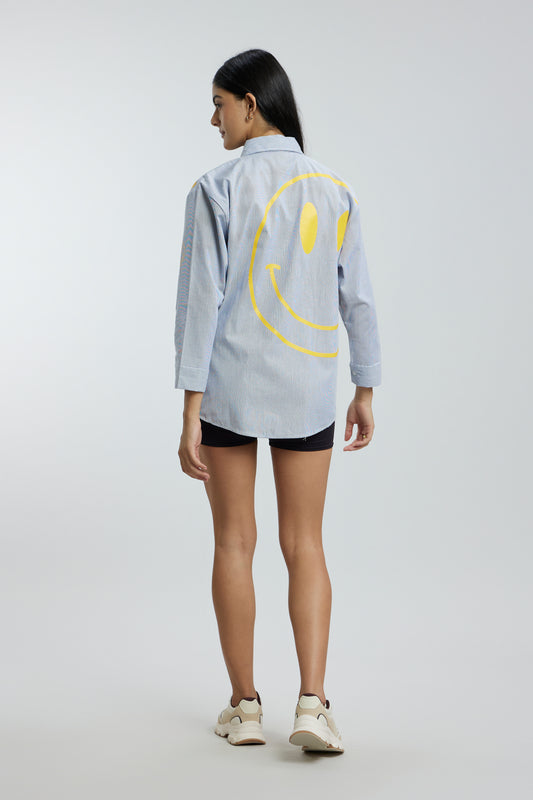 Oversized Shirt with Yellow Smileys
