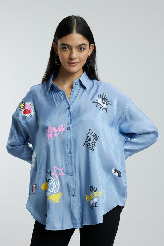 Fun Words Satin Shirt