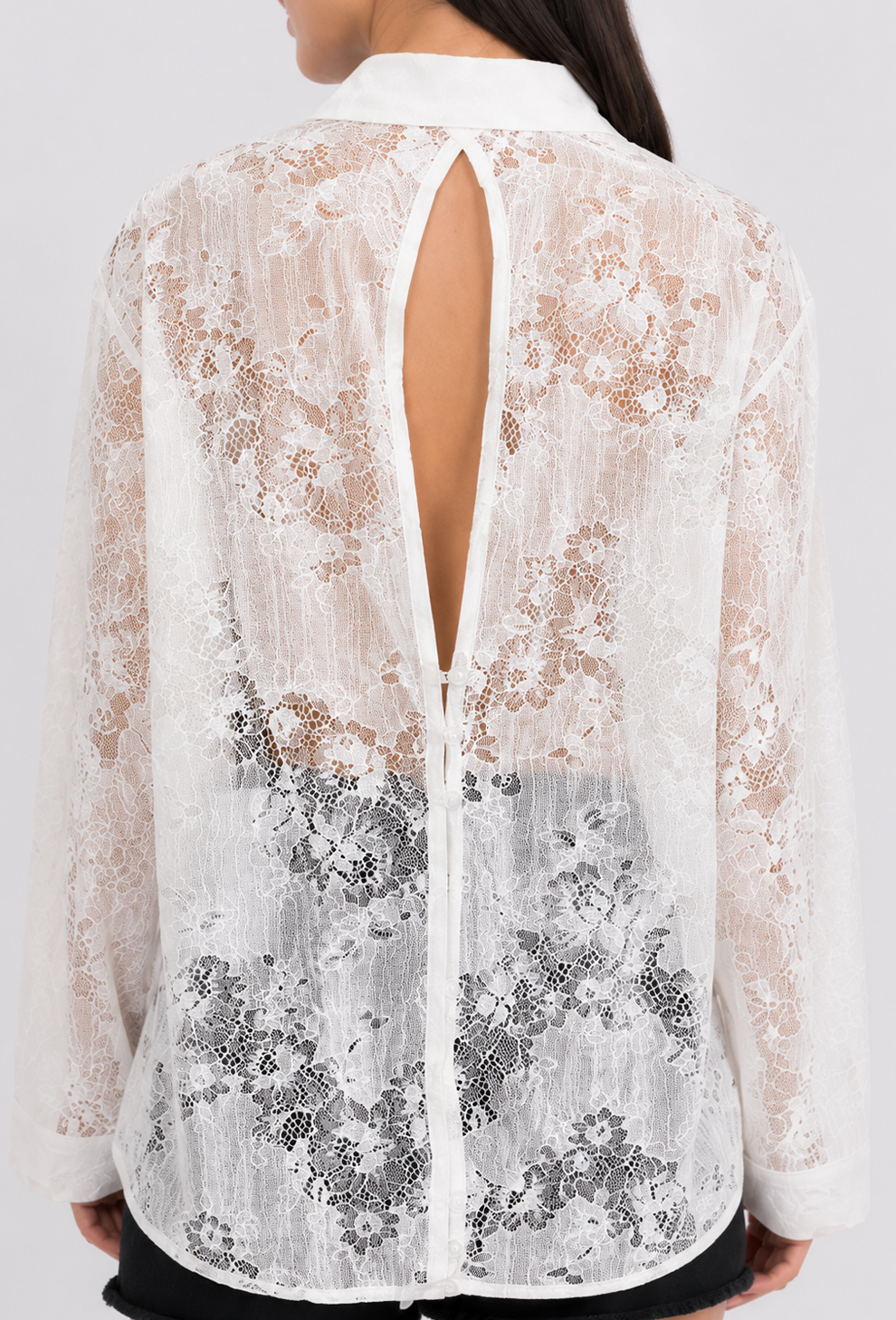Lace Me Away Button-Up Shirt