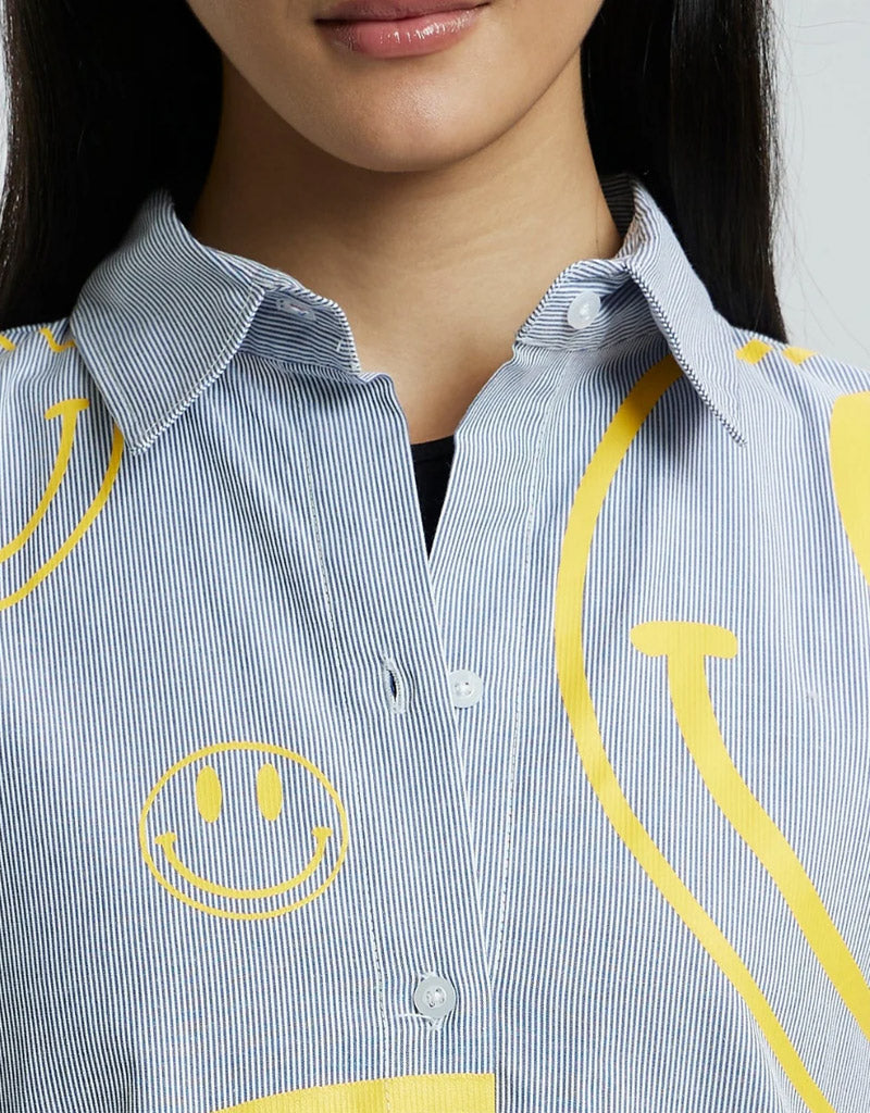 Oversized Shirt with Yellow Smileys