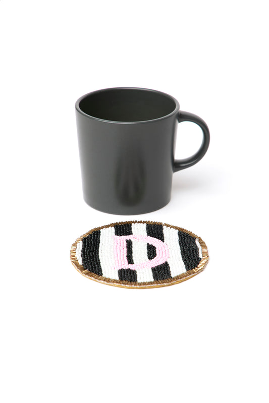 Beaded Handmade Initial Coasters.