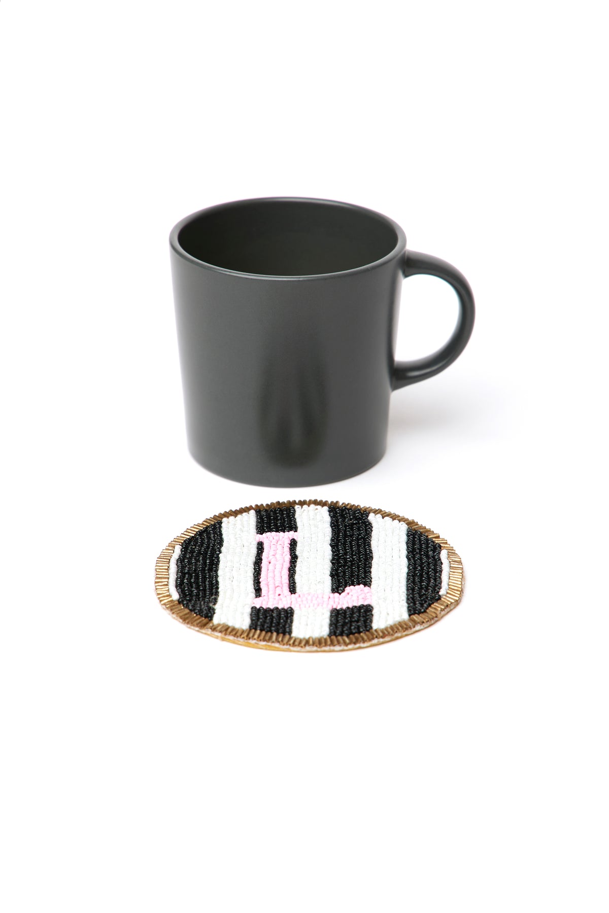 Beaded Handmade Initial Coasters.