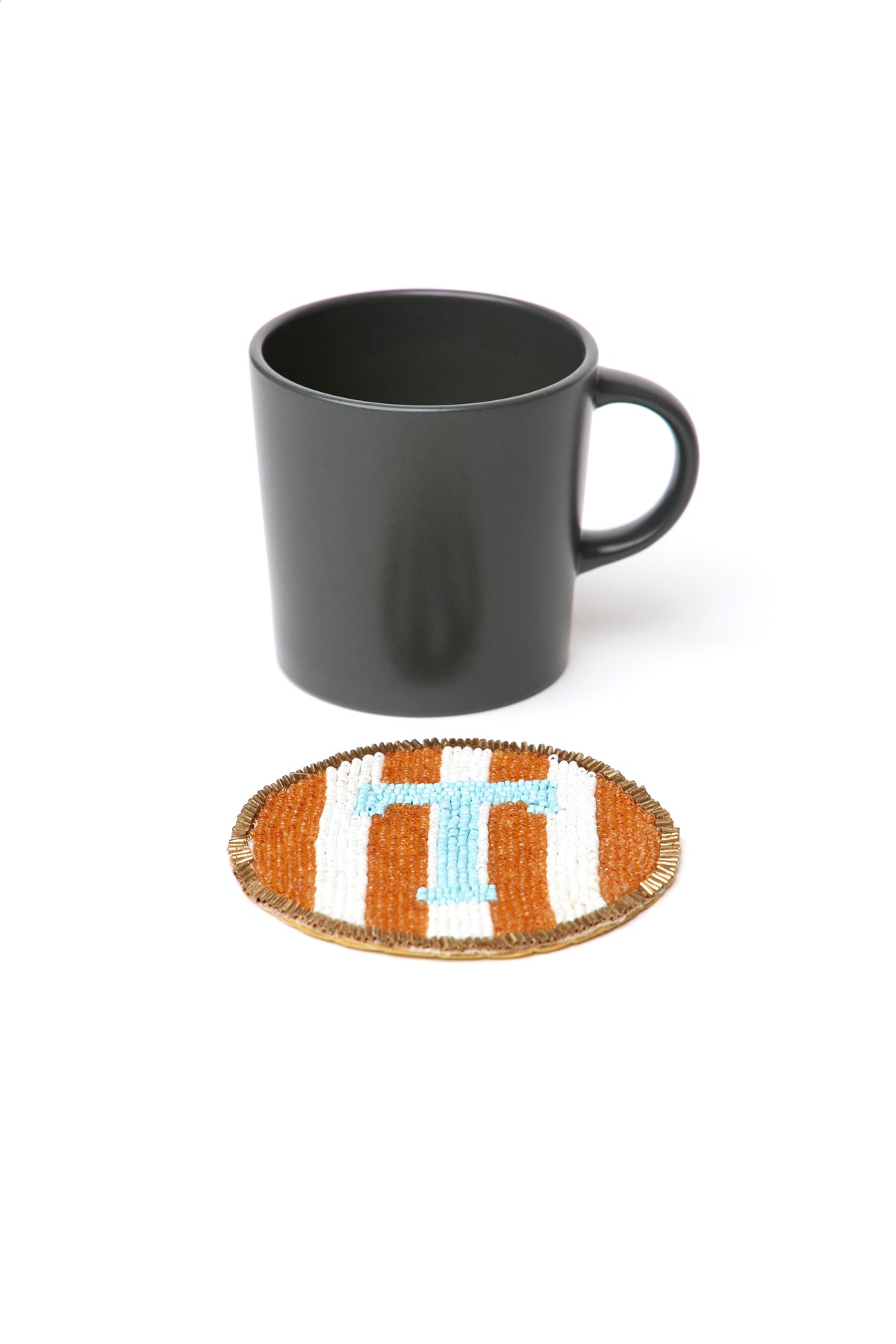 Beaded Handmade Initial Coasters.