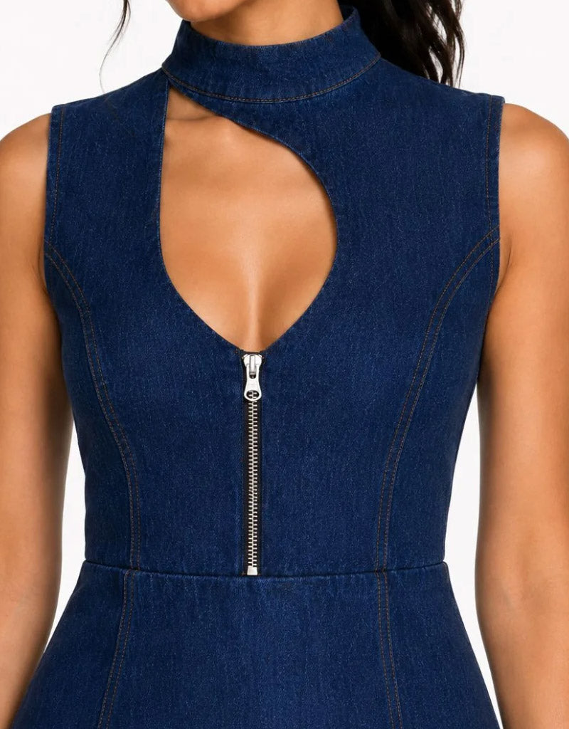 Zip & Slay Denim Dress
