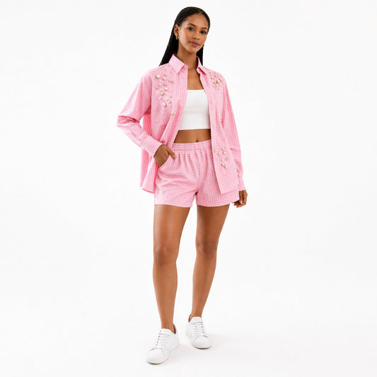 Pretty in pink shorts co-ord set
