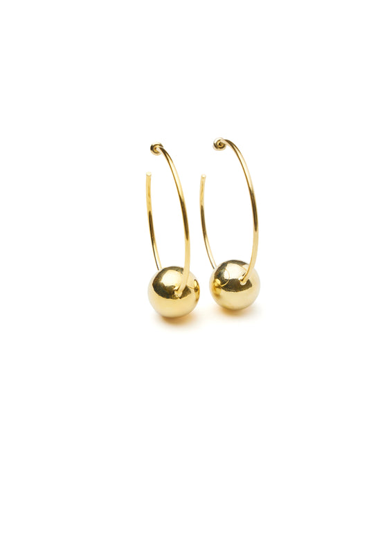 Gold Hoops with Ball