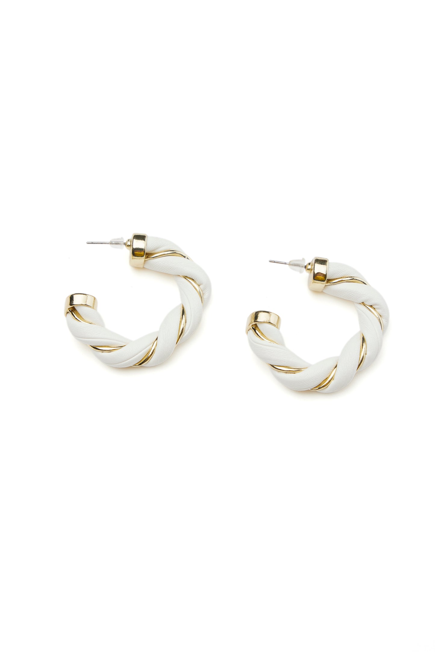 White Twisted Hoops