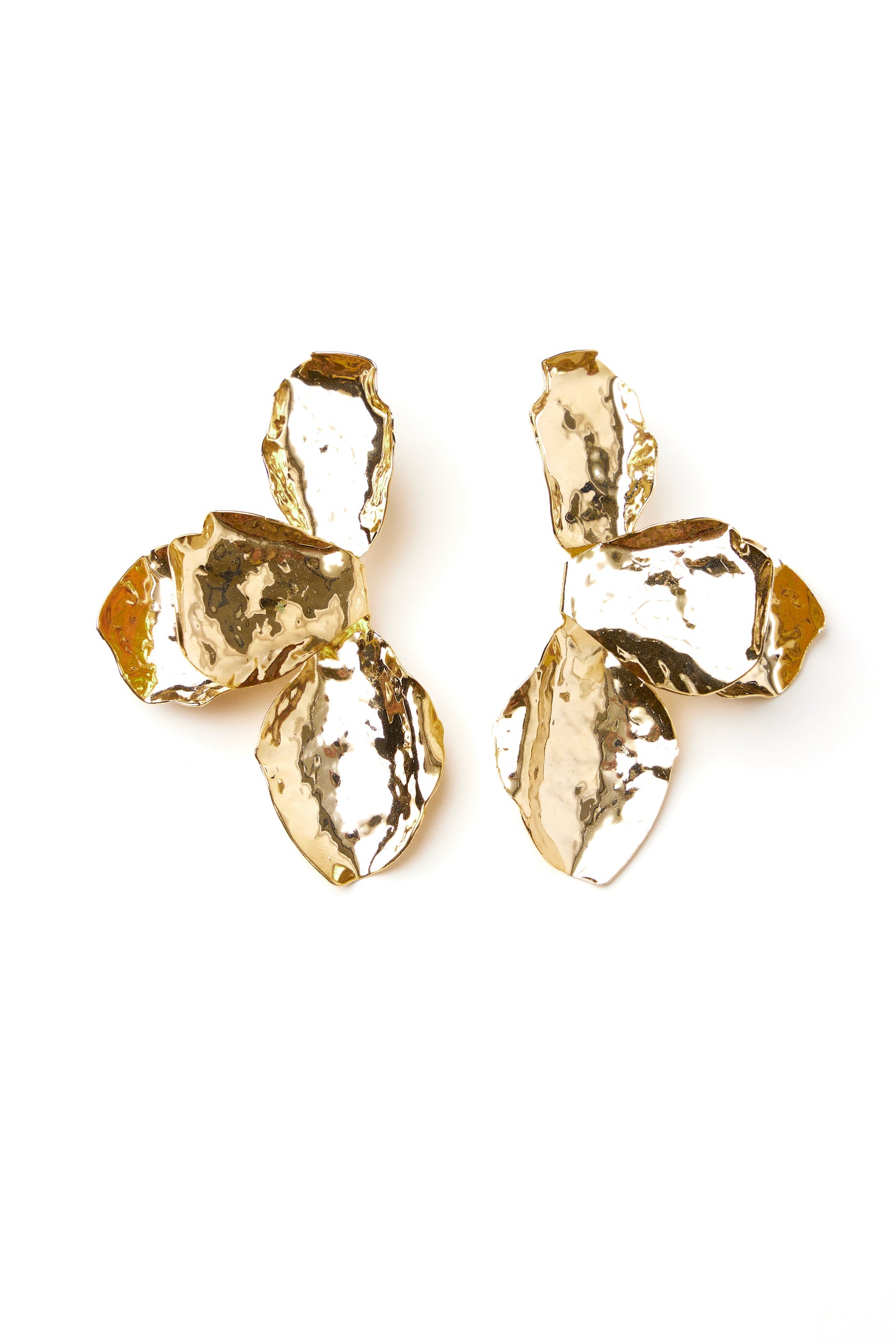 Half flower big earrings