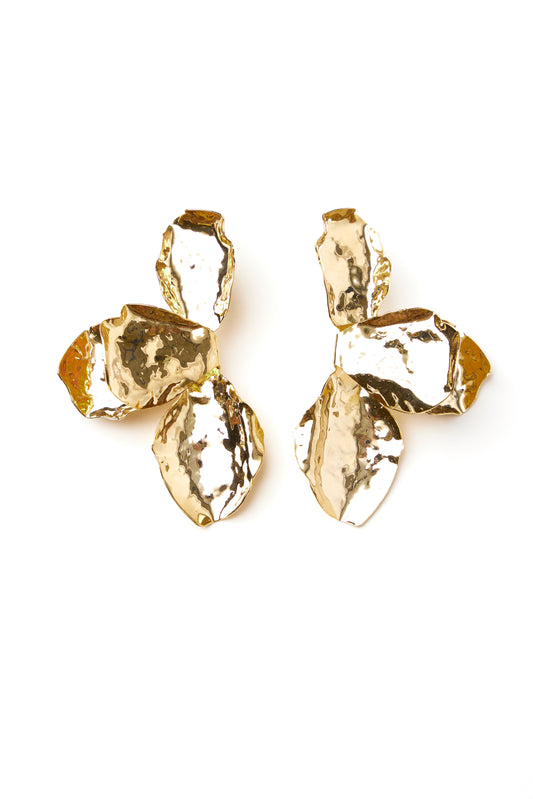 Half flower big earrings