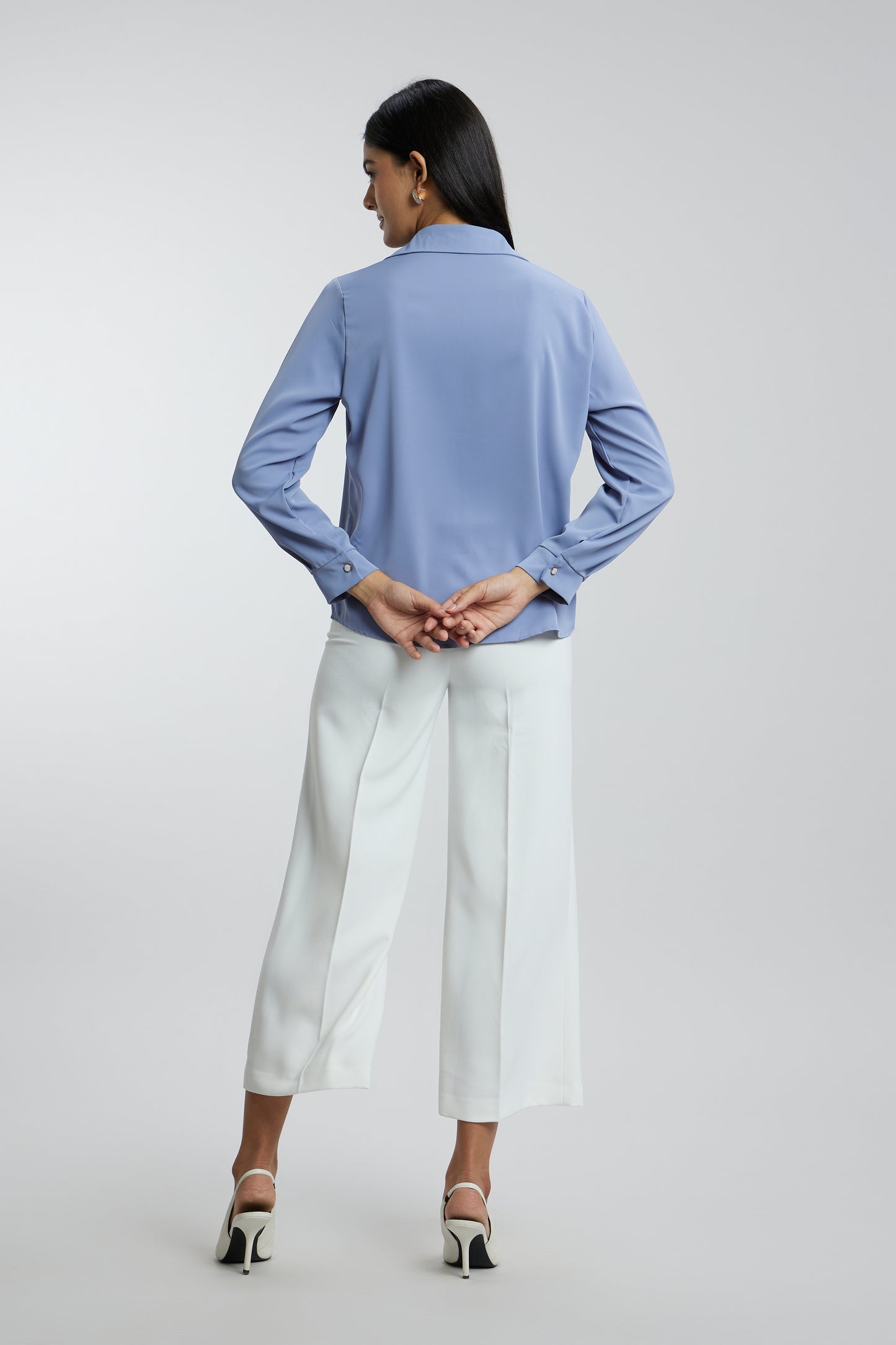 Coloured Embroidered Satin Shirt
