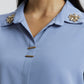 Coloured Embroidered Satin Shirt