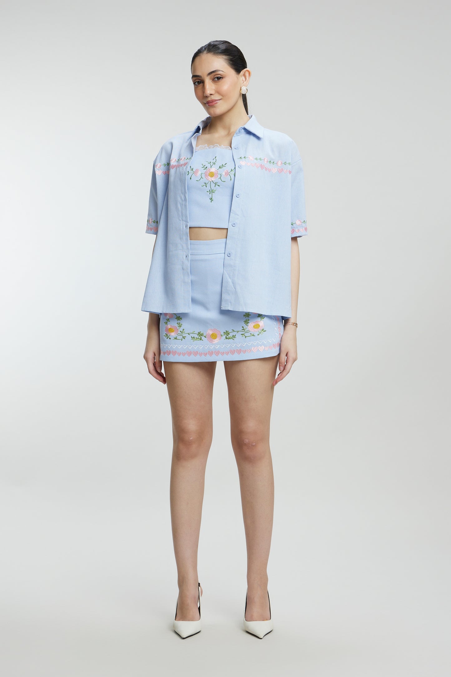 3 Piece Floral Linen Co-ord Set