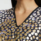 Gold Foil Small Dots Muslin Kaftan