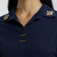 Coloured Embroidered Satin Shirt