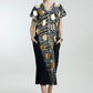 Gold Foil Big Dots Muslin Kaftan