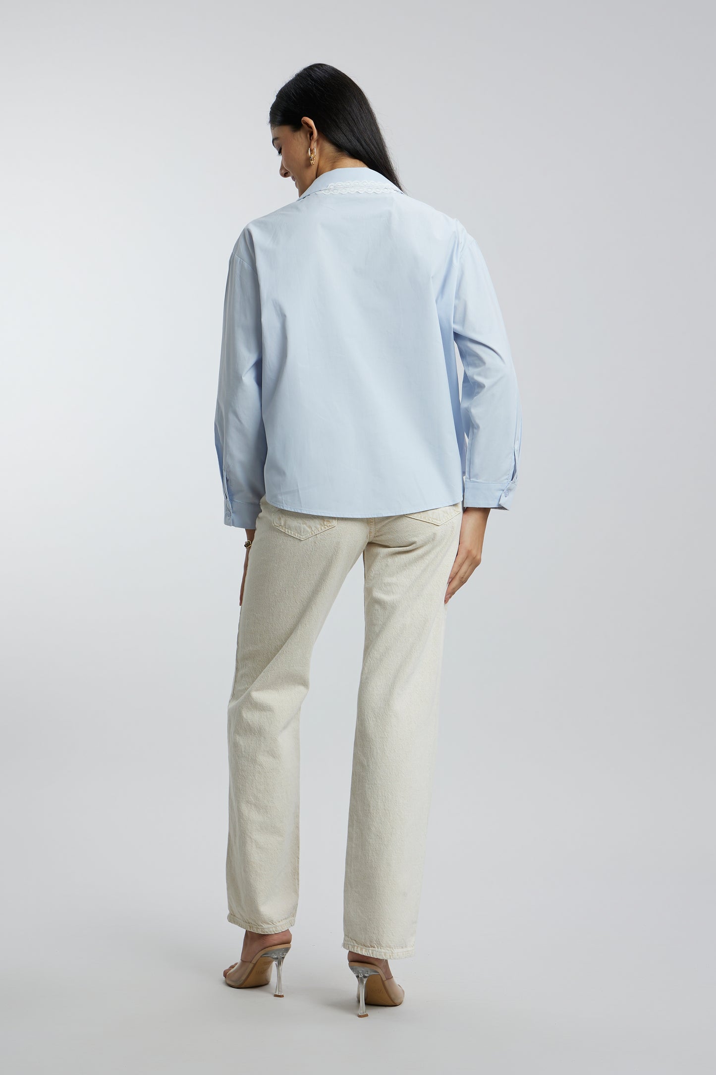 Shirt with Lace String Detail