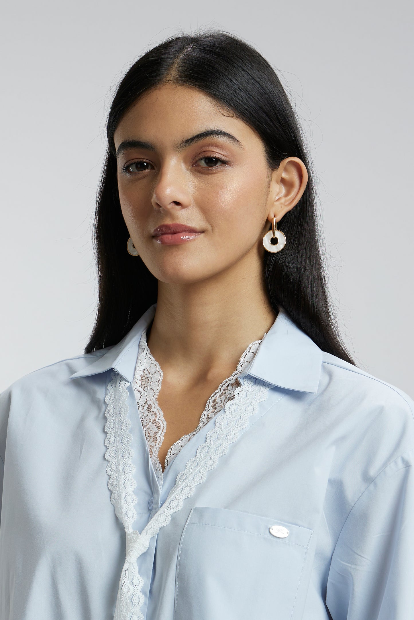 Shirt with Lace String Detail