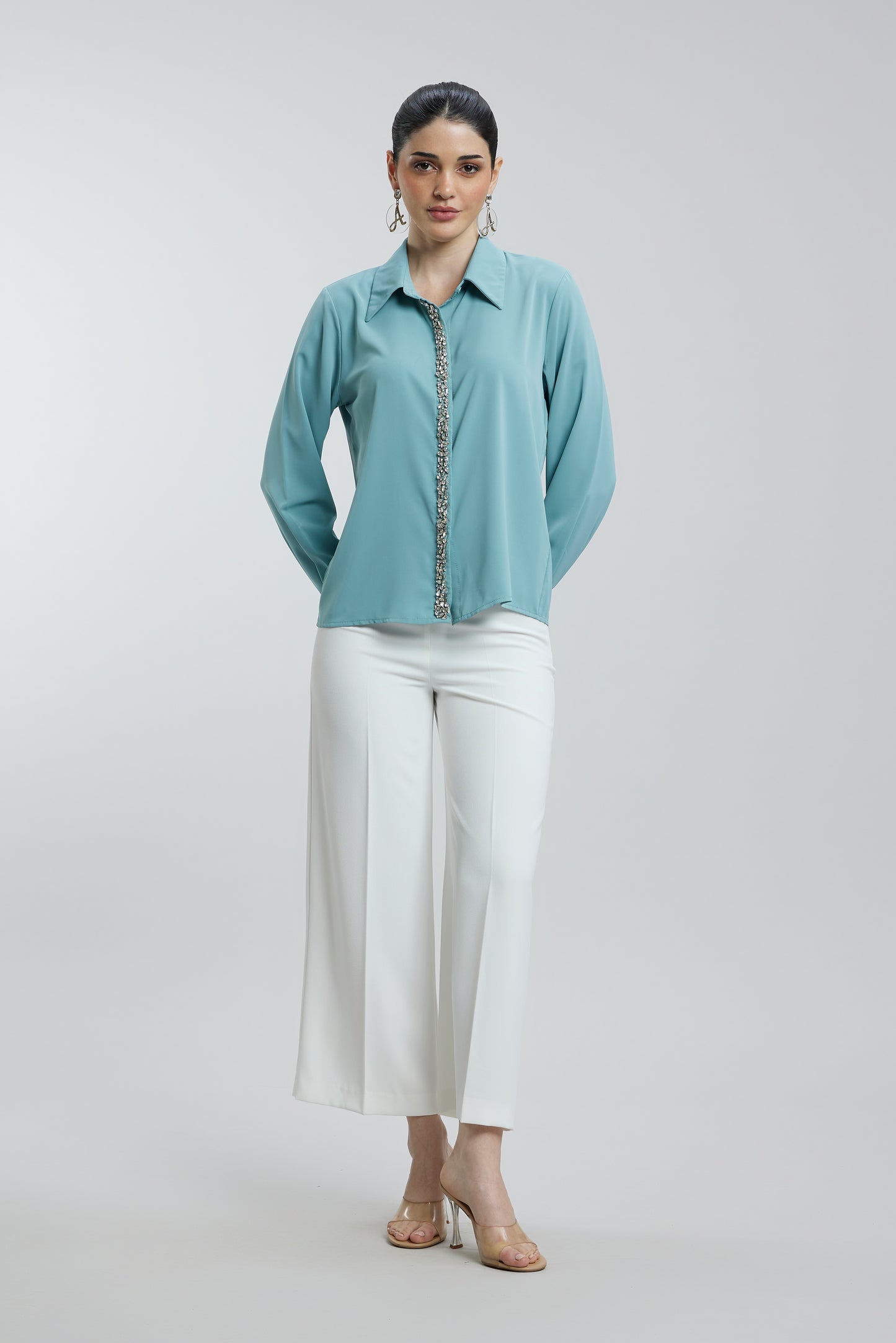 Button Panelled Handwork Shirt