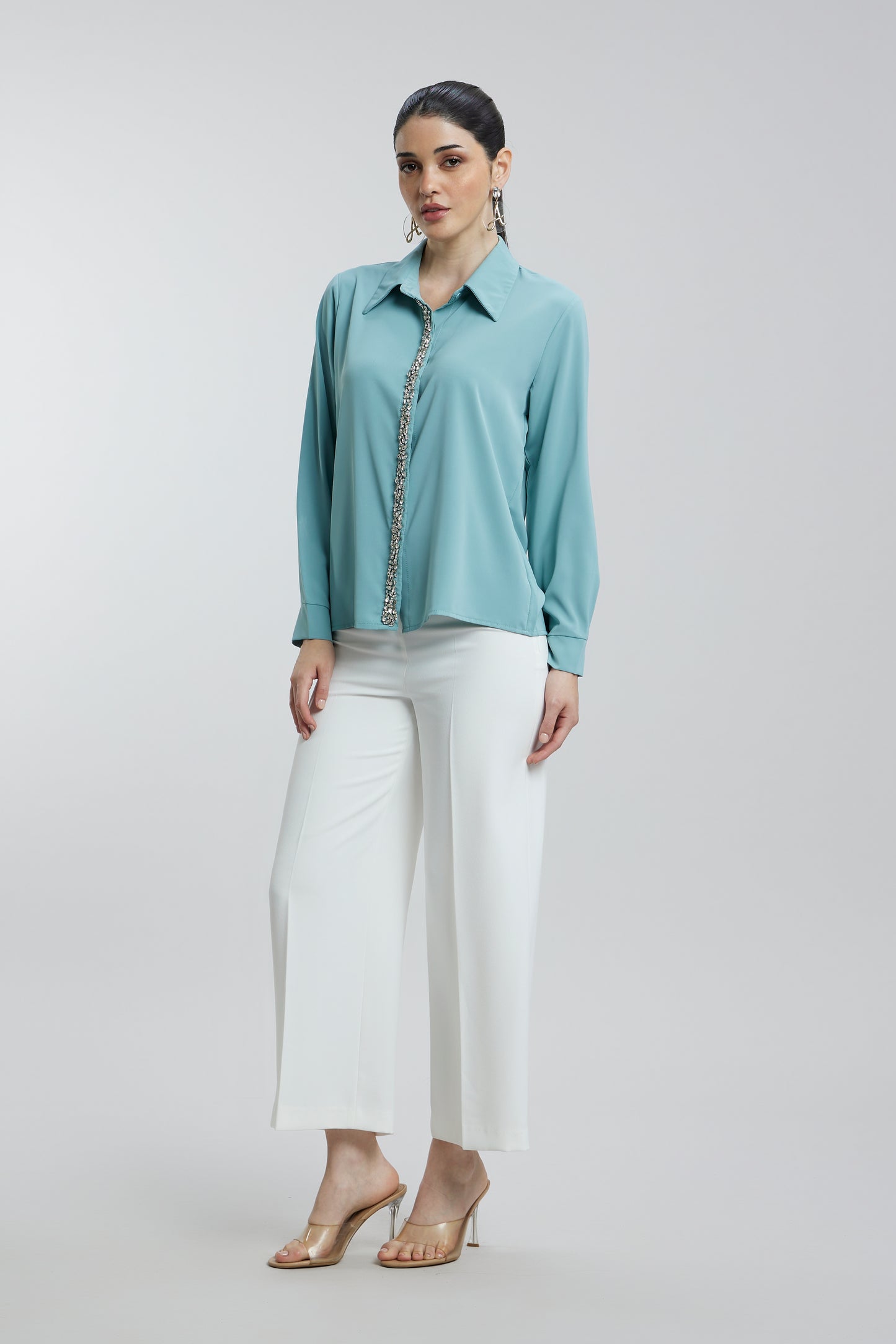 Button Panelled Handwork Shirt
