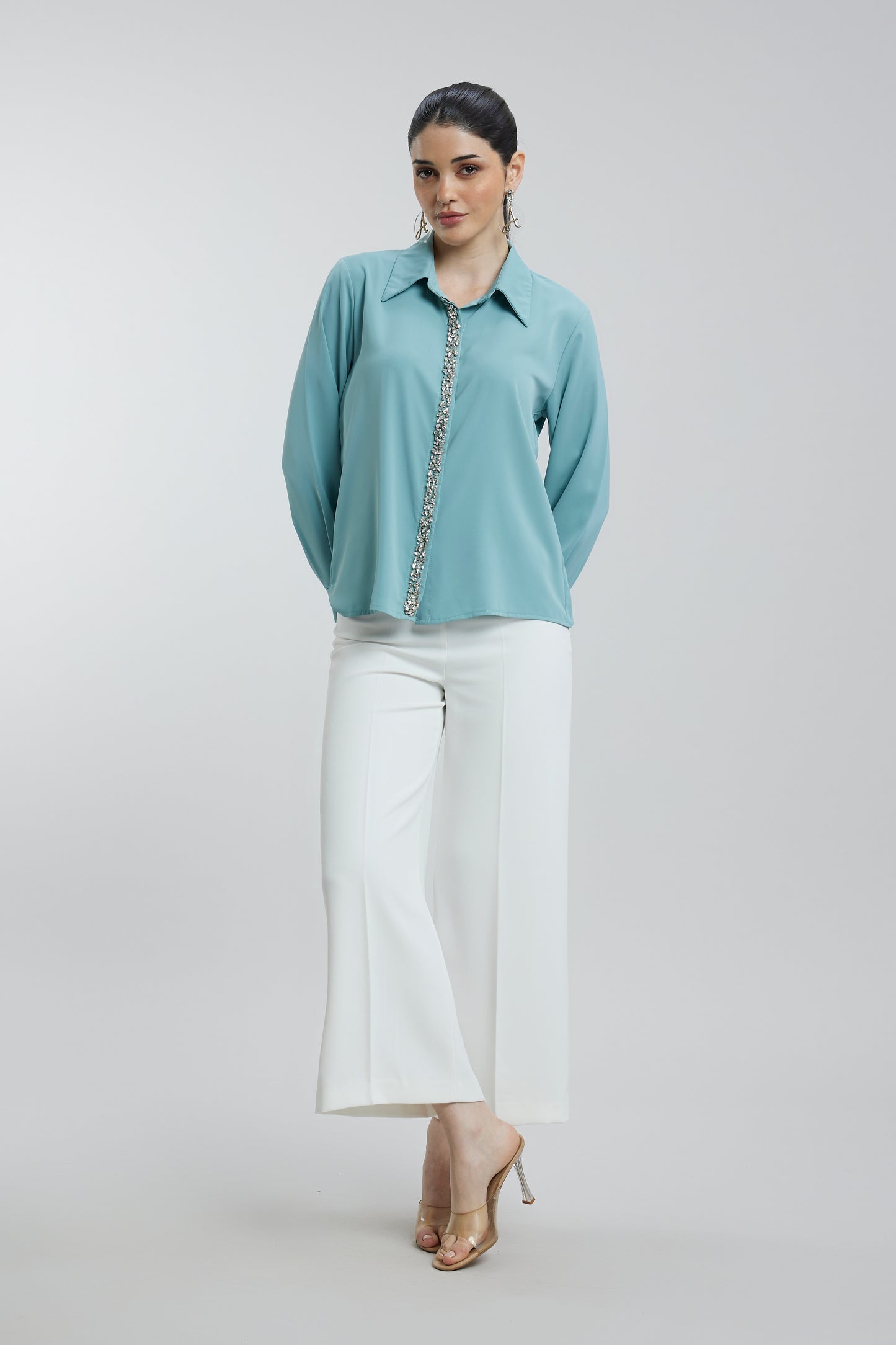 Button Panelled Handwork Shirt