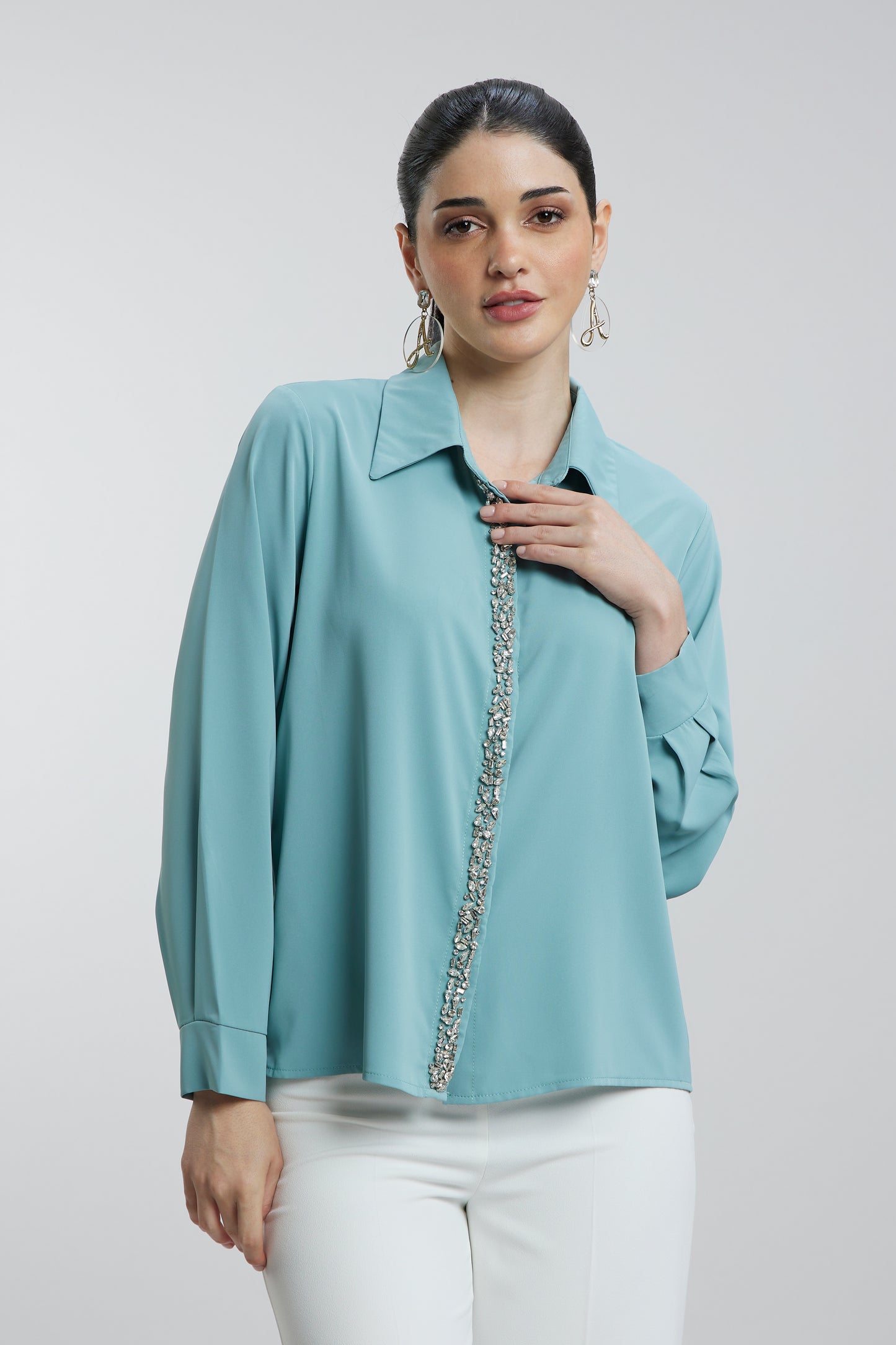 Button Panelled Handwork Shirt