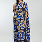Blue & Gold Foil Big Dots Muslin Kaftan