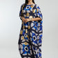 Blue & Gold Foil Big Dots Muslin Kaftan