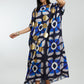 Blue & Gold Foil Big Dots Muslin Kaftan
