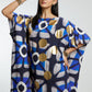 Blue & Gold Foil Big Dots Muslin Kaftan