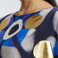 Blue & Gold Foil Big Dots Muslin Kaftan