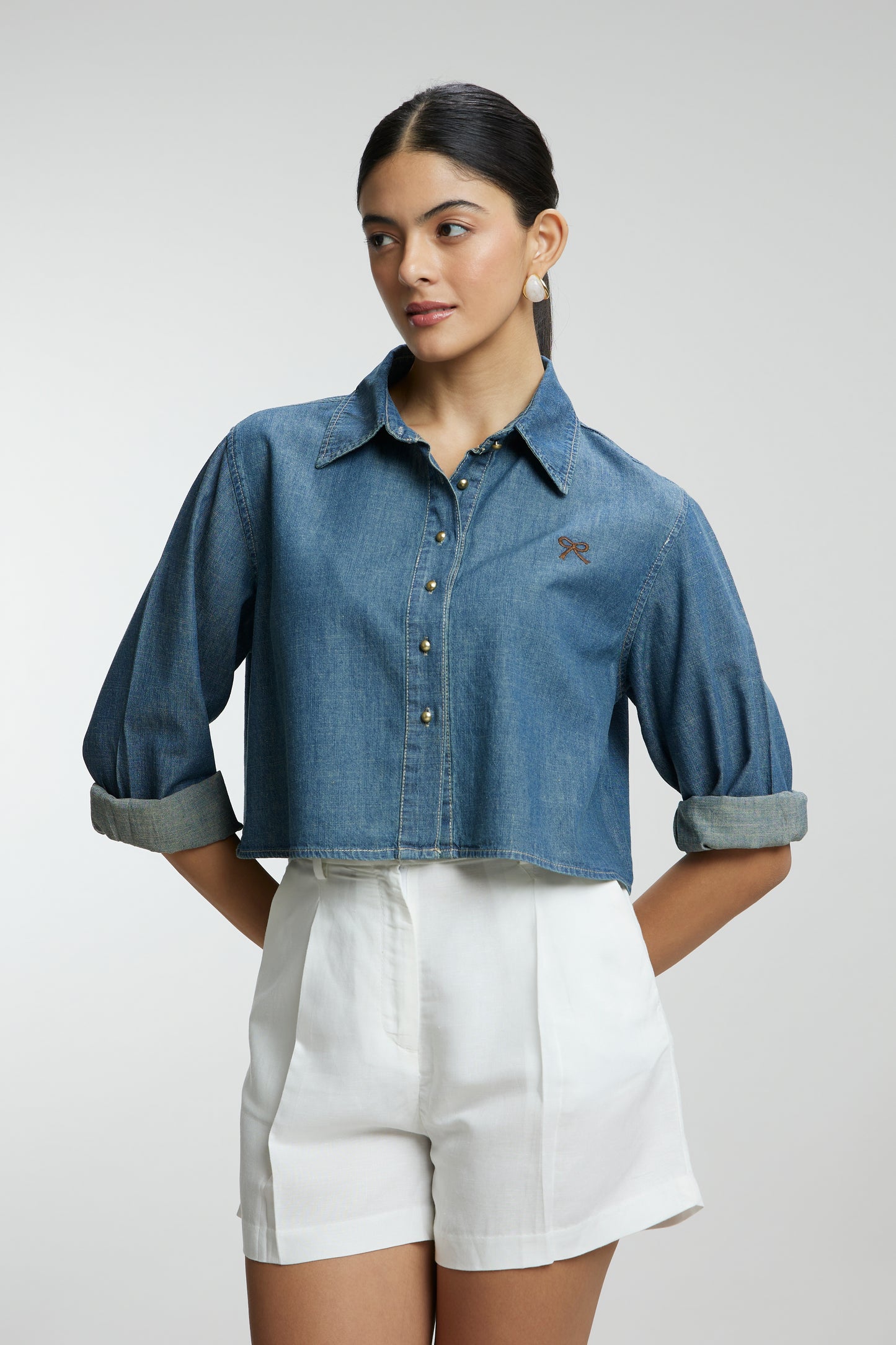 Denim Bow Shirts