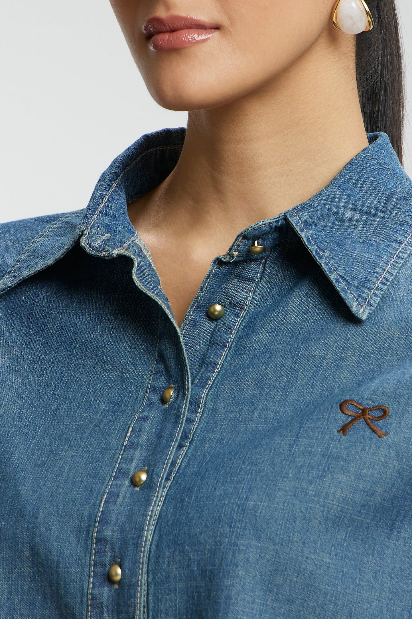Denim Bow Shirts