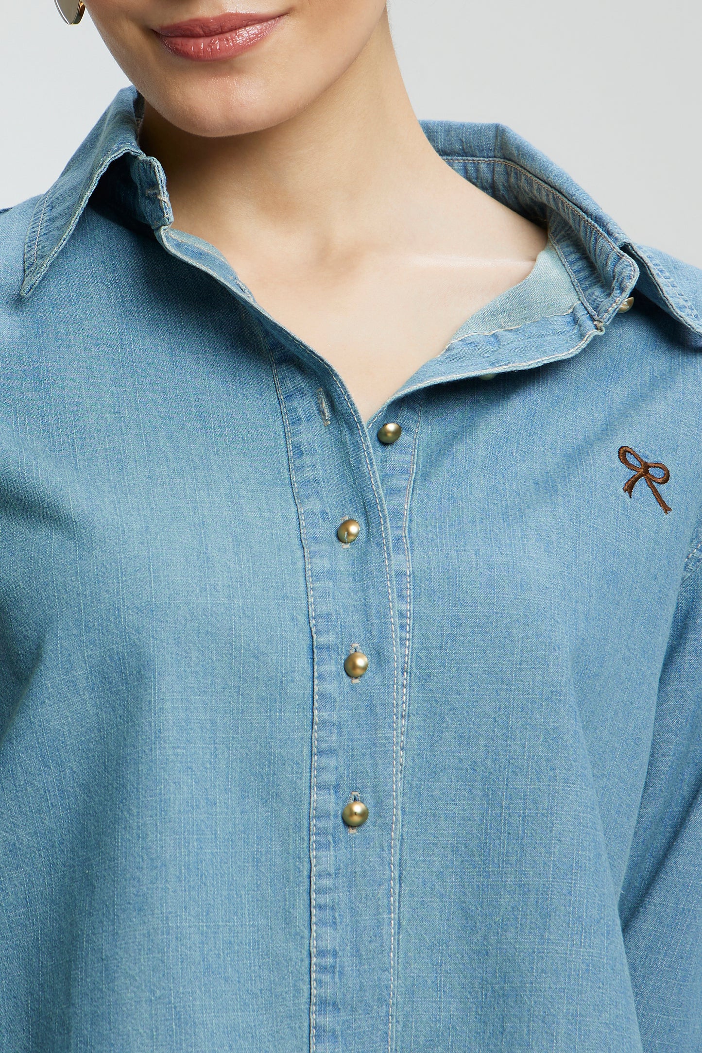 Denim Bow Shirts