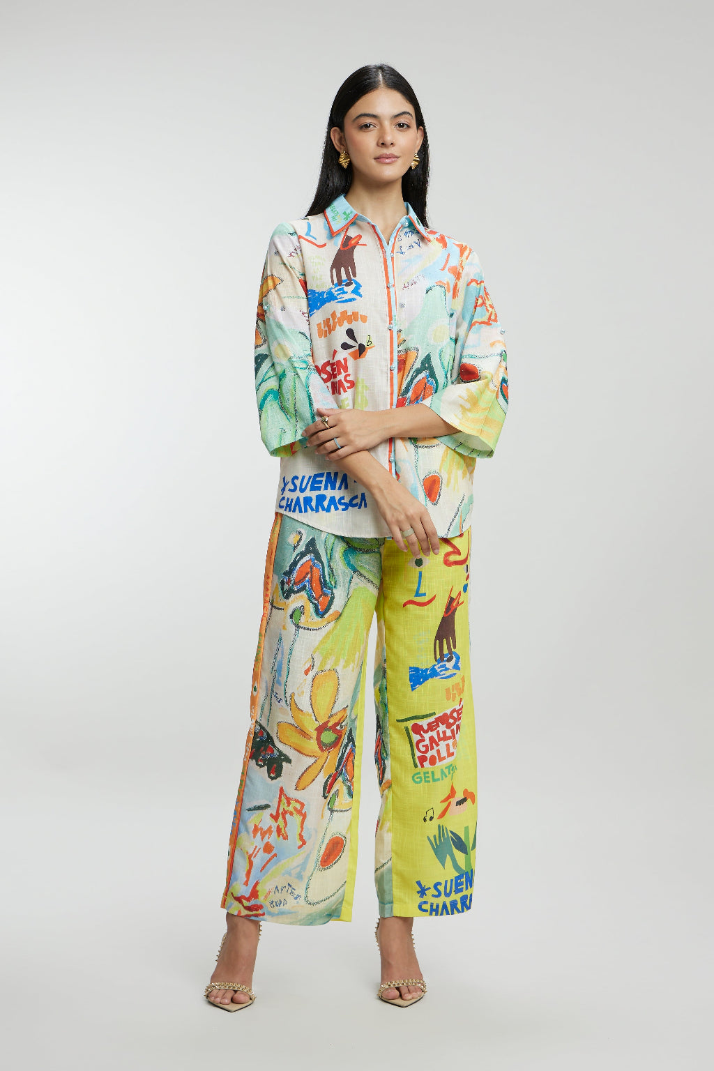 Abstract Linen Co-ord Sets