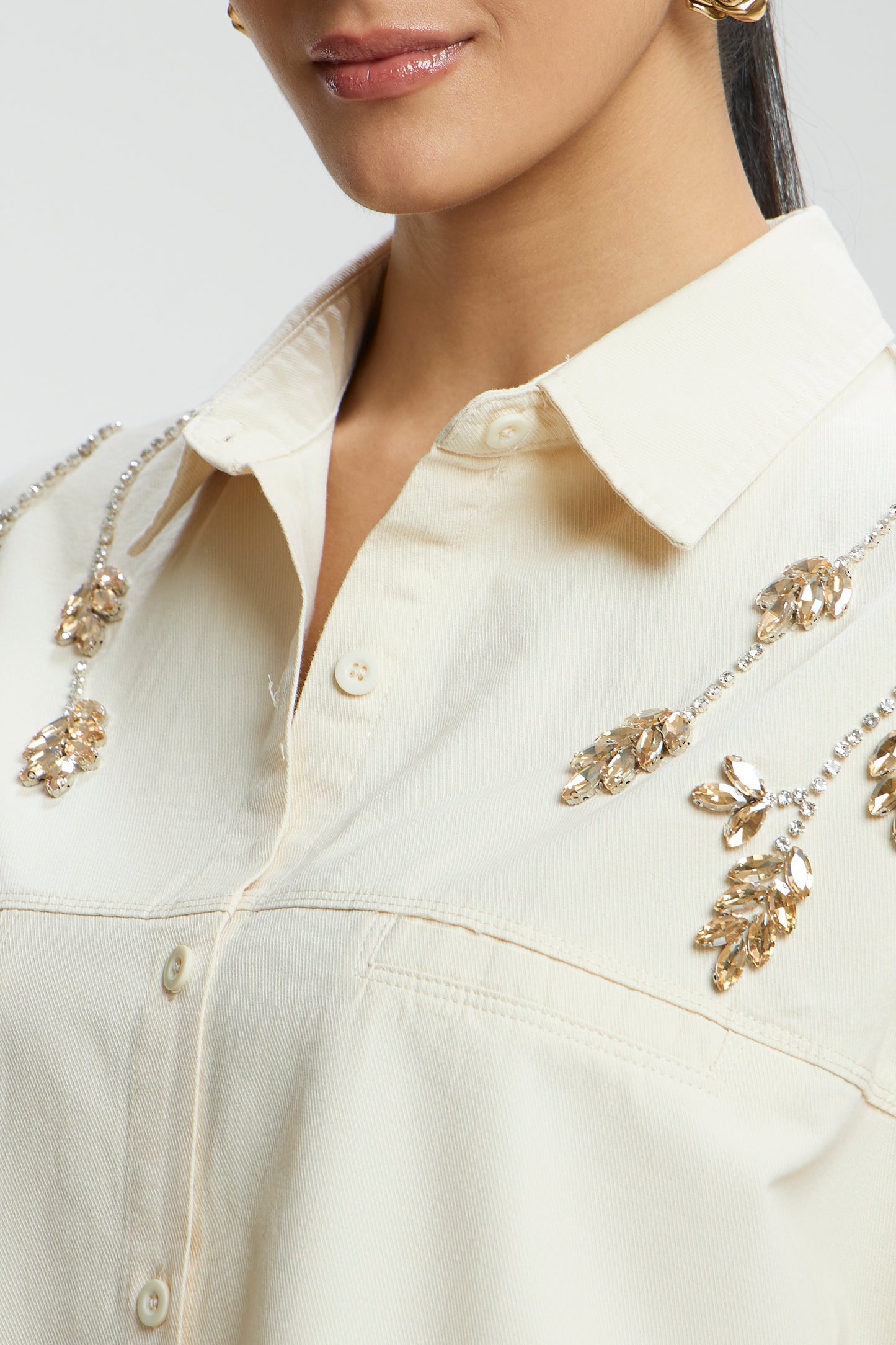 Stone Stem Work Oversized Shirt