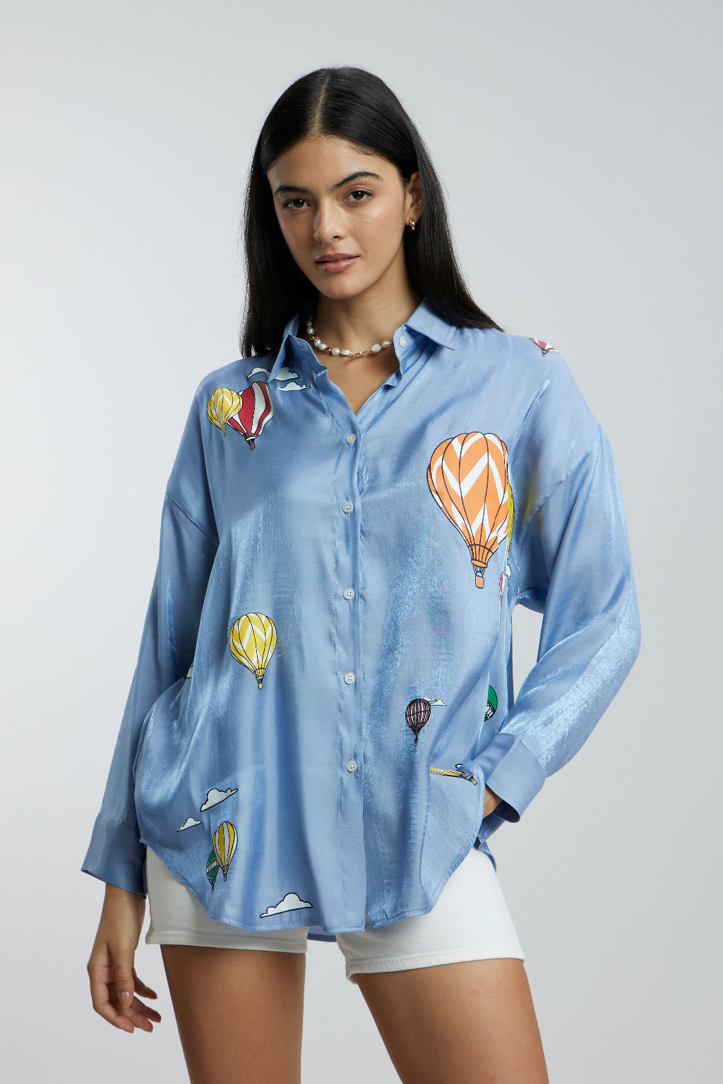 Hot Air Balloon Satin Shirt