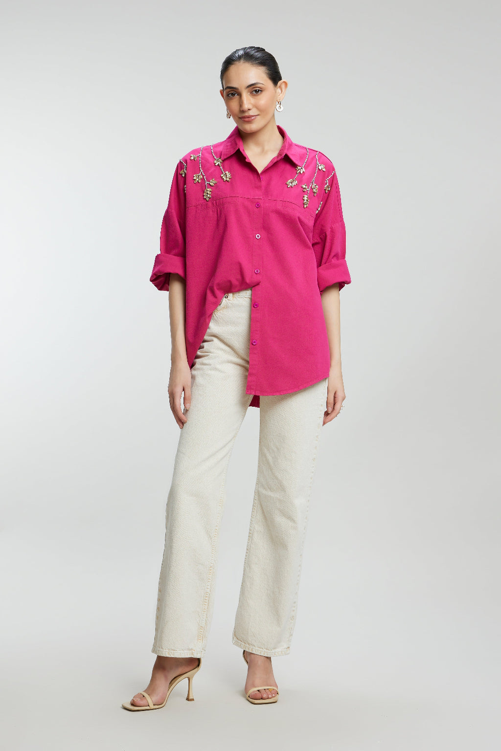 Stone Stem Work Oversized Shirt