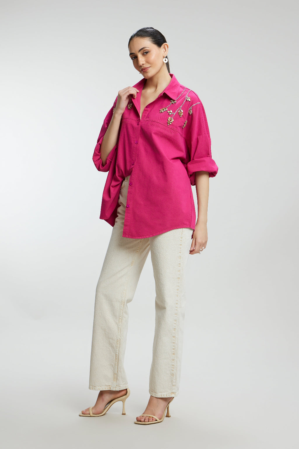 Stone Stem Work Oversized Shirt