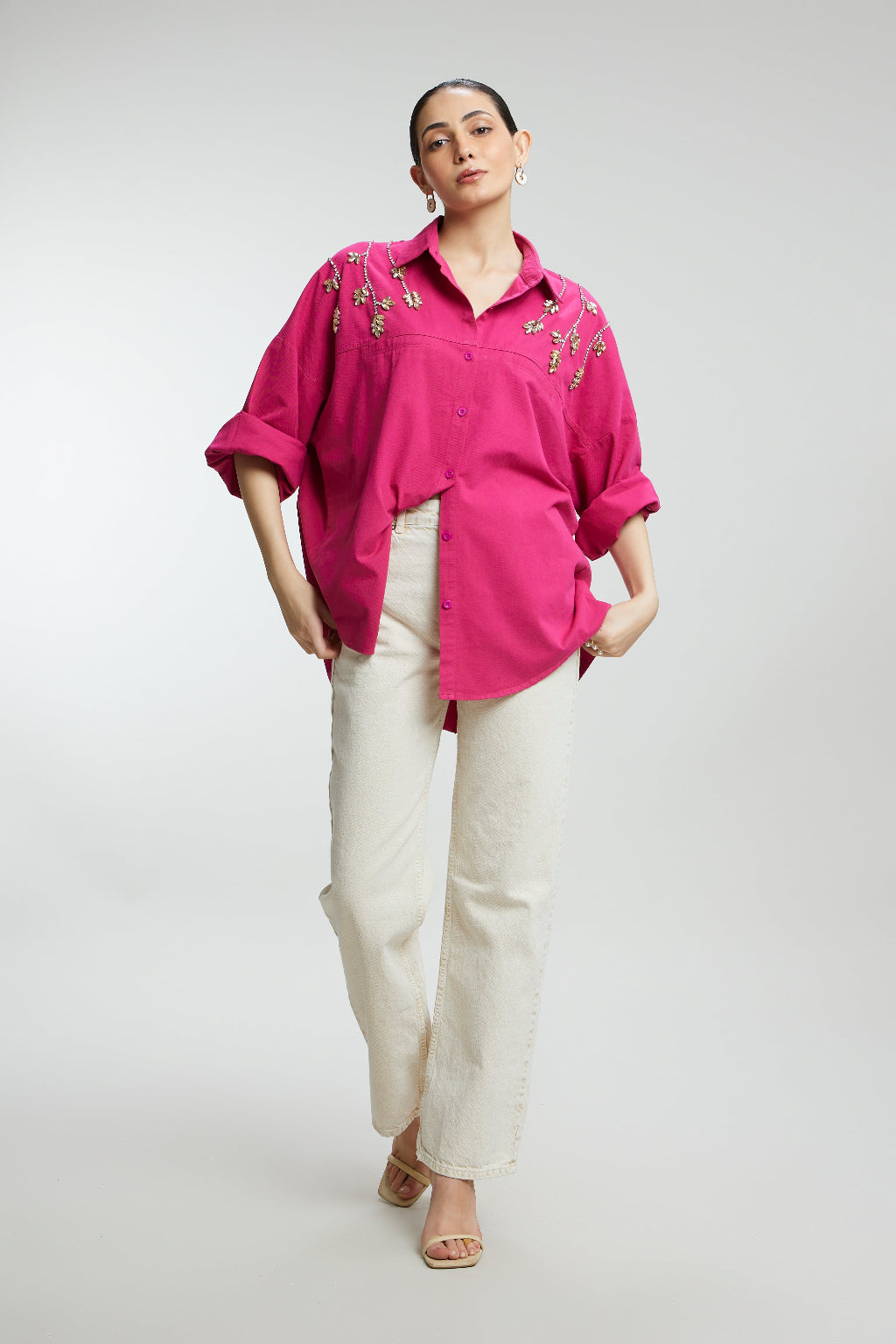 Stone Stem Work Oversized Shirt