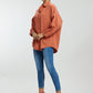 Oversized Stone Work Cotton Shirt