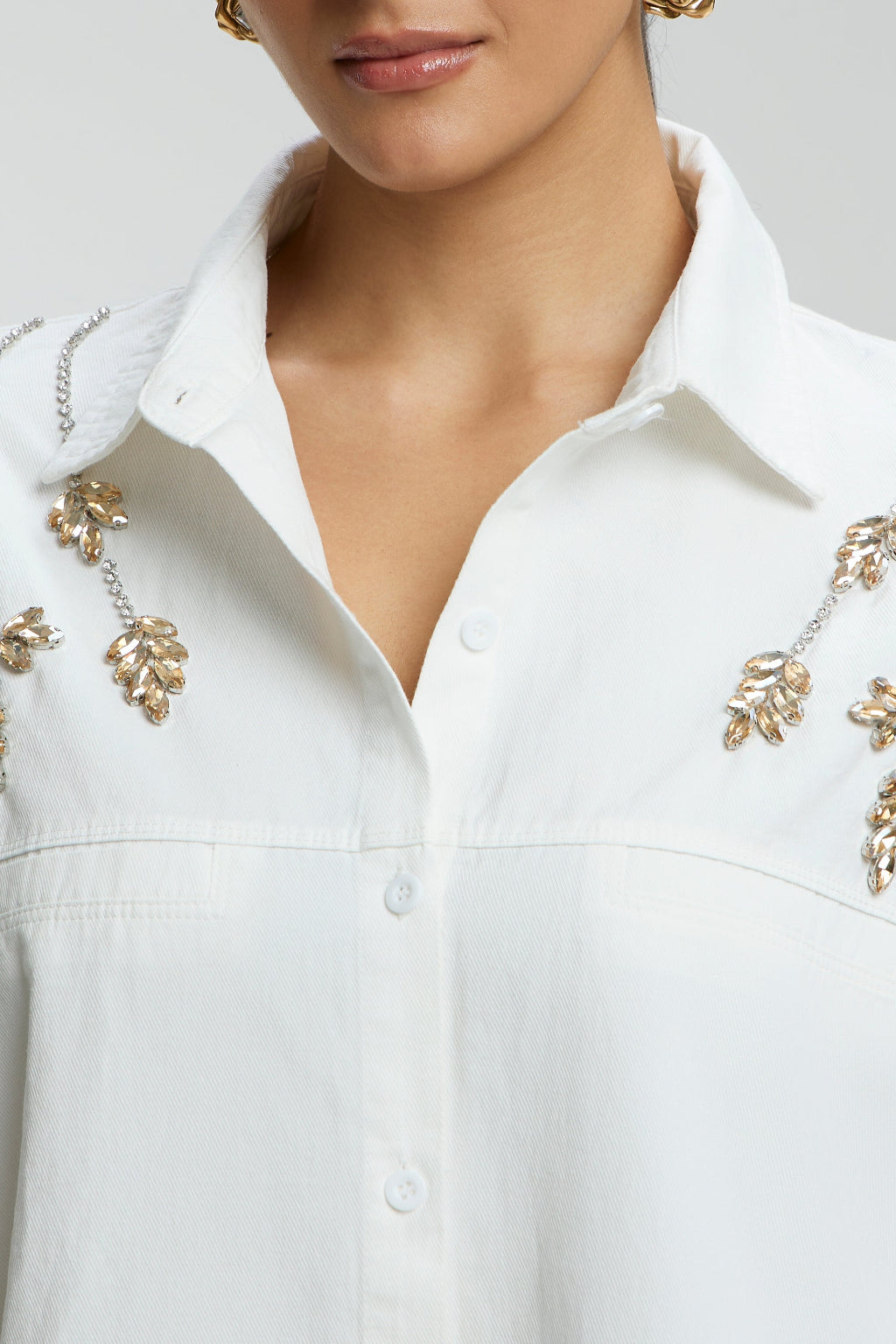 Stone Stem Work Oversized Shirt