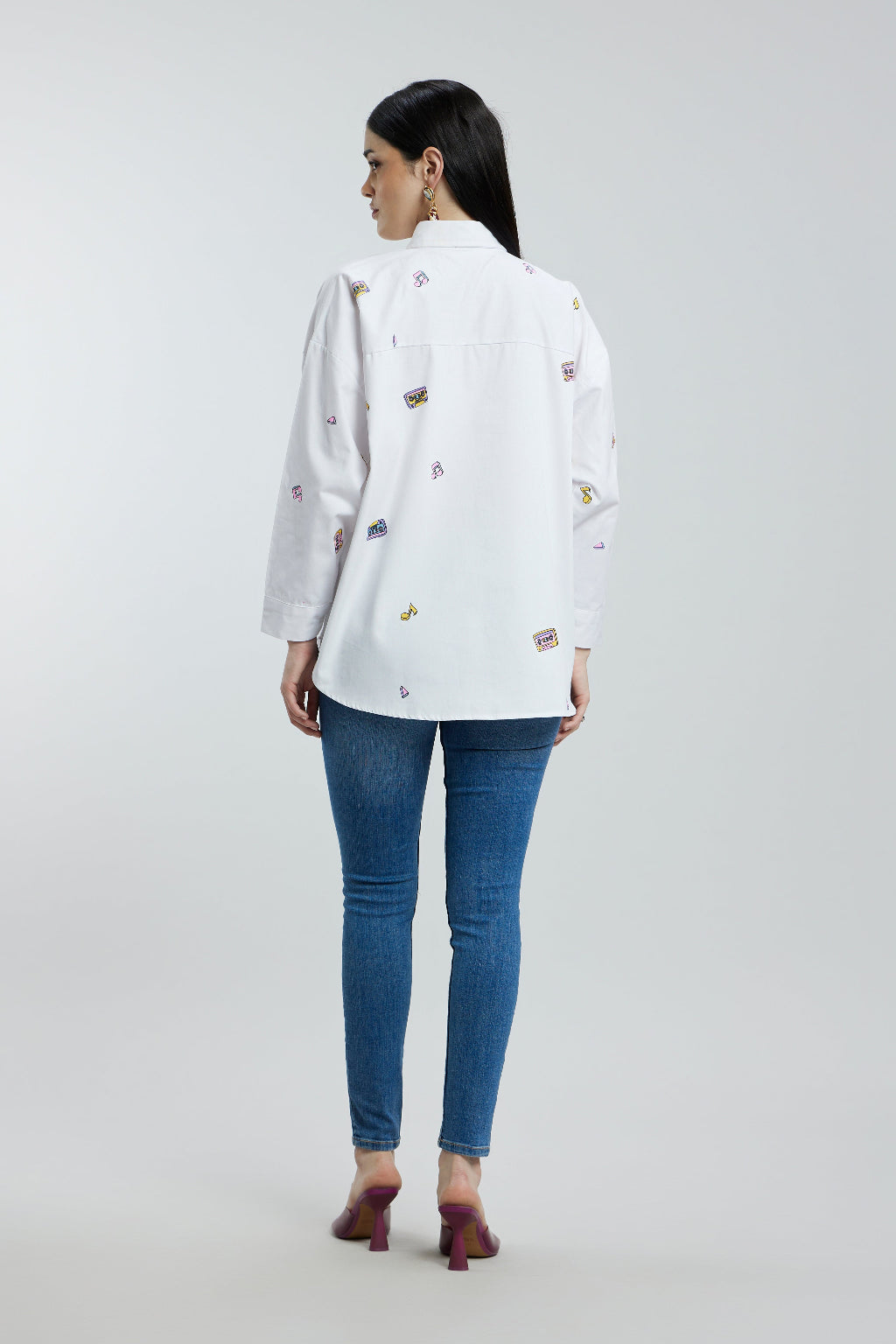 Oversized Musical Notes Shirt