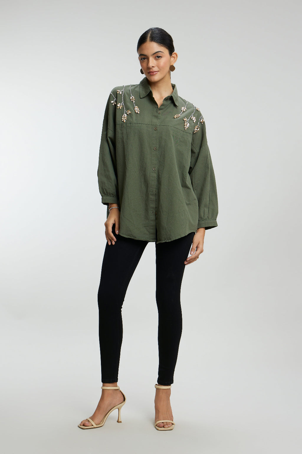 Stone Stem Work Oversized Shirt