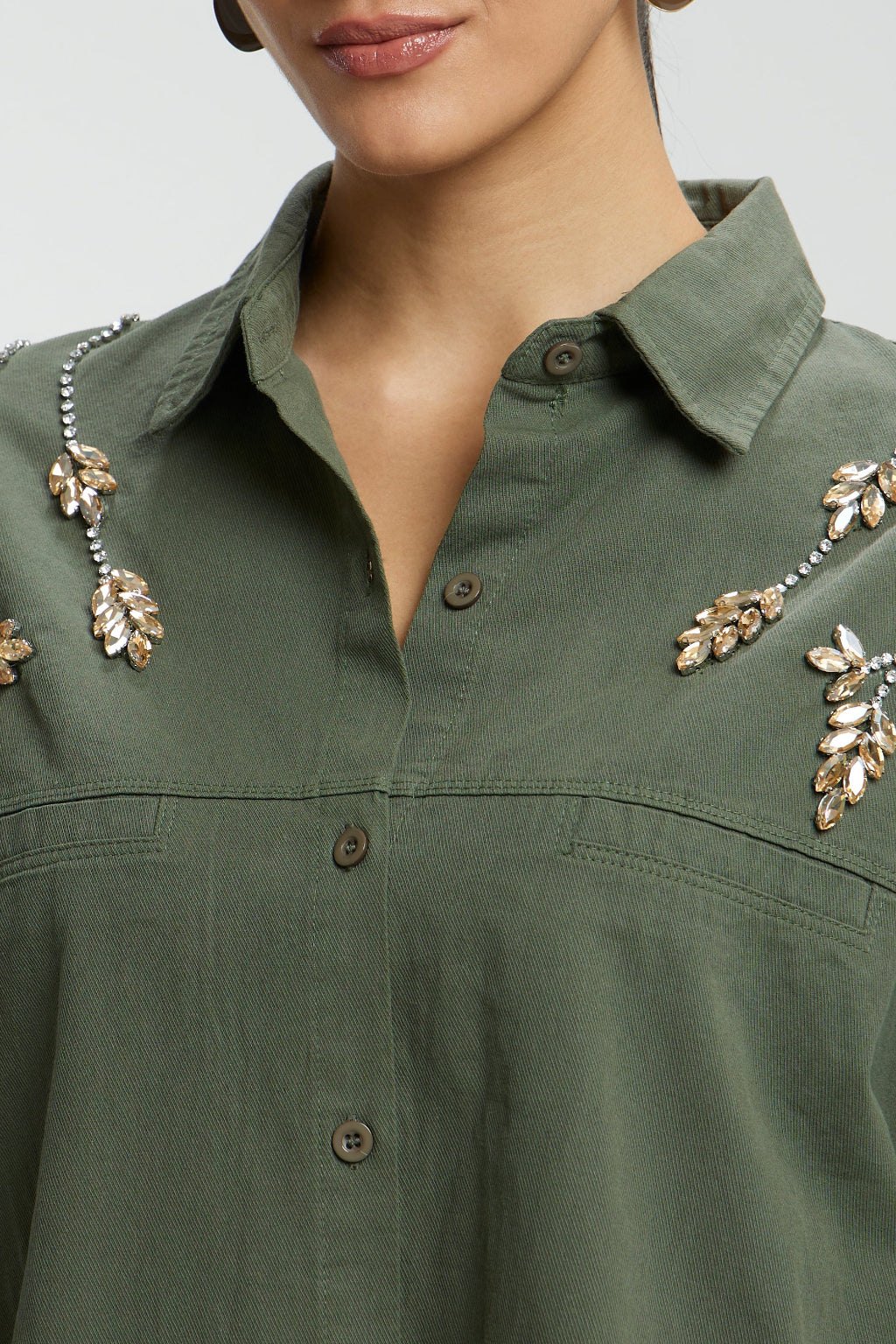 Stone Stem Work Oversized Shirt