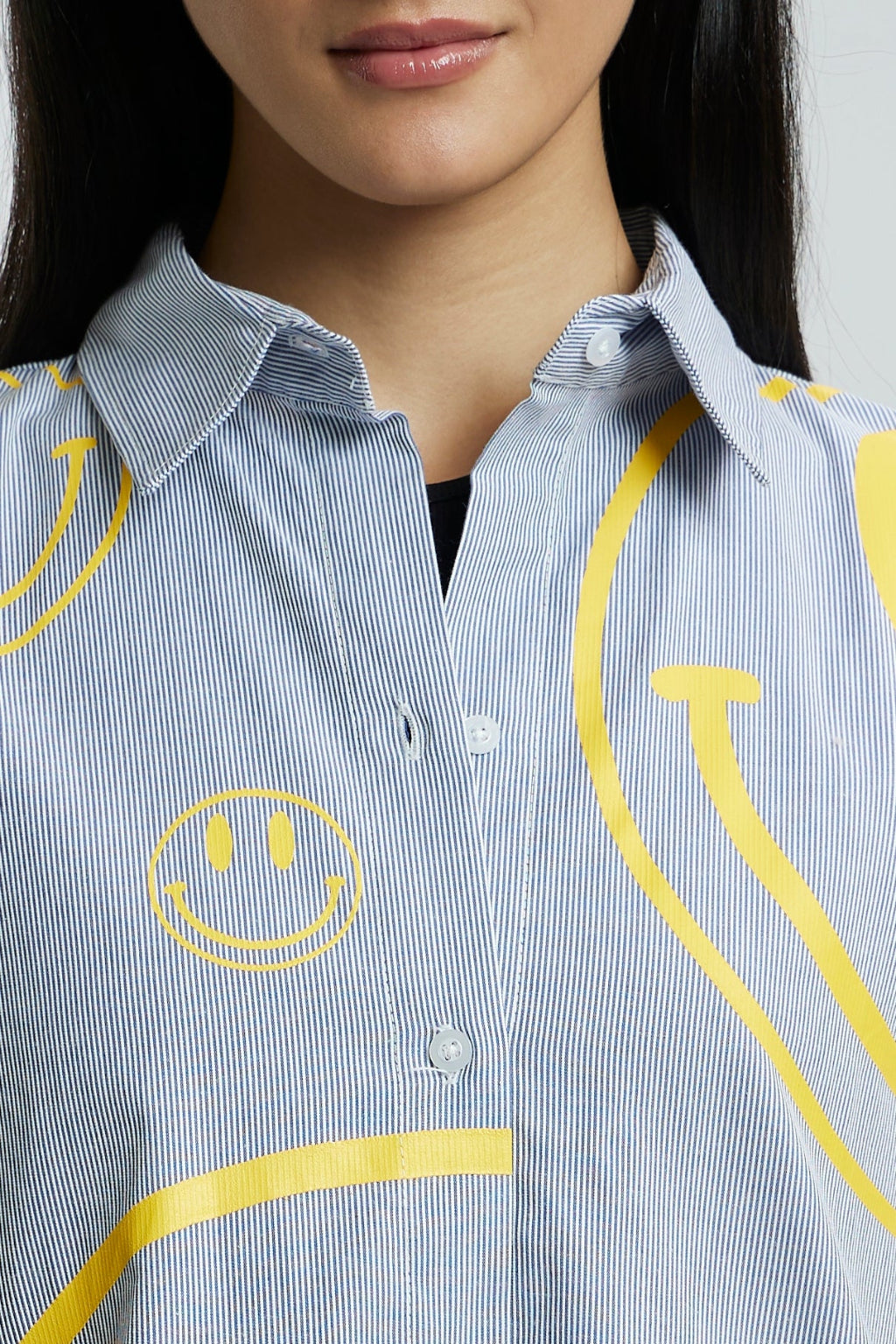 Oversized Shirt with Yellow Smileys